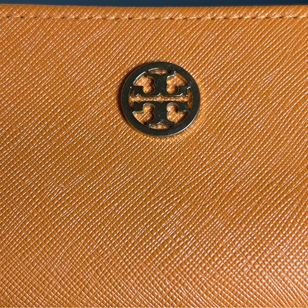 Tory Burch Orange Leather Eyewear Case, Eyeglasses or Sunglasses - Picture 2 of 7